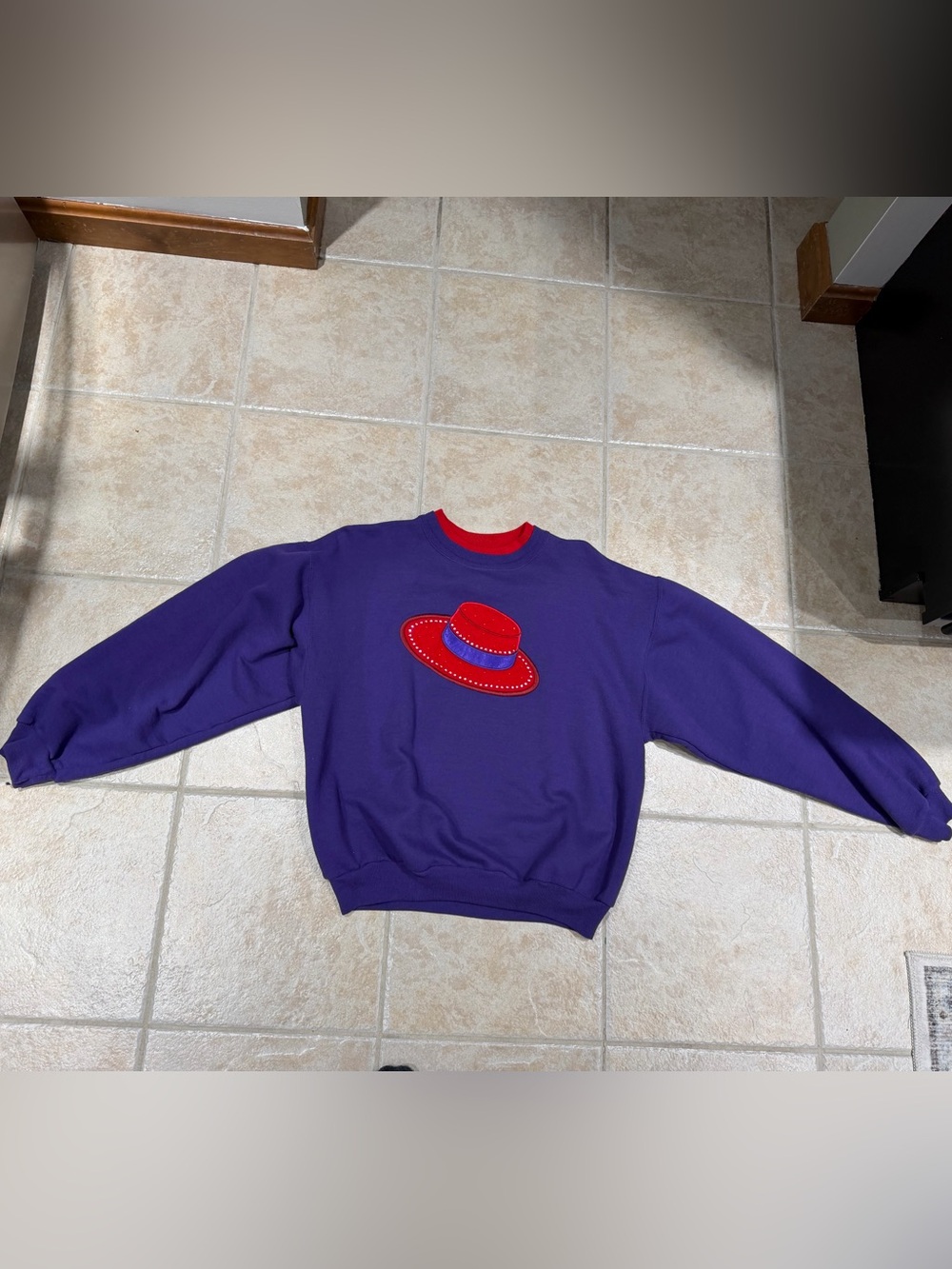 Red Had Society Women’s Vtg Top Stitch Crewneck Sweatshirt Sweater Embroidery S